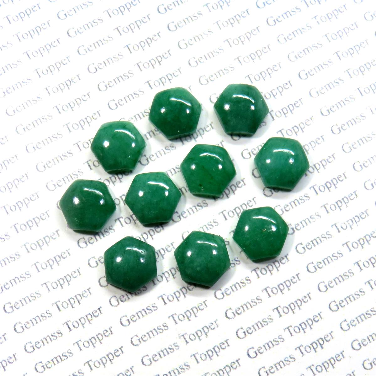 Emerald 10x10 mm Hexagon Cabochon
